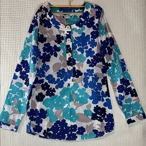 Boden Floral Tunic in Blue and Teal
